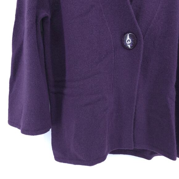 Sarah Spencer Lambswool Angora Quiet Lux Purple Mock Neck Flared Sleeve Cardi L - Picture 6 of 14